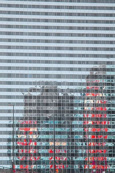 Shot from the Chicago River in downtown Chicago-reflections of city skyline